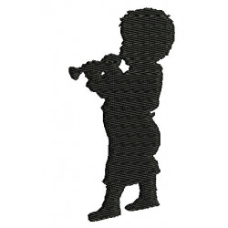 Stickserie Nostalgie Silhouette - Floetenspieler